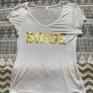 Bride white T size small
